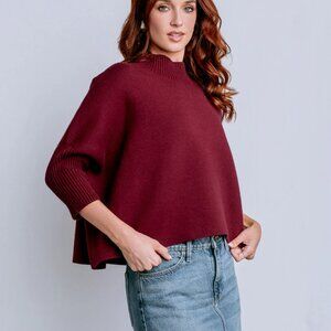 Kerisma Aja Oversized Boxy Sweater Mock Neck Angora Blend Quiet Luxury